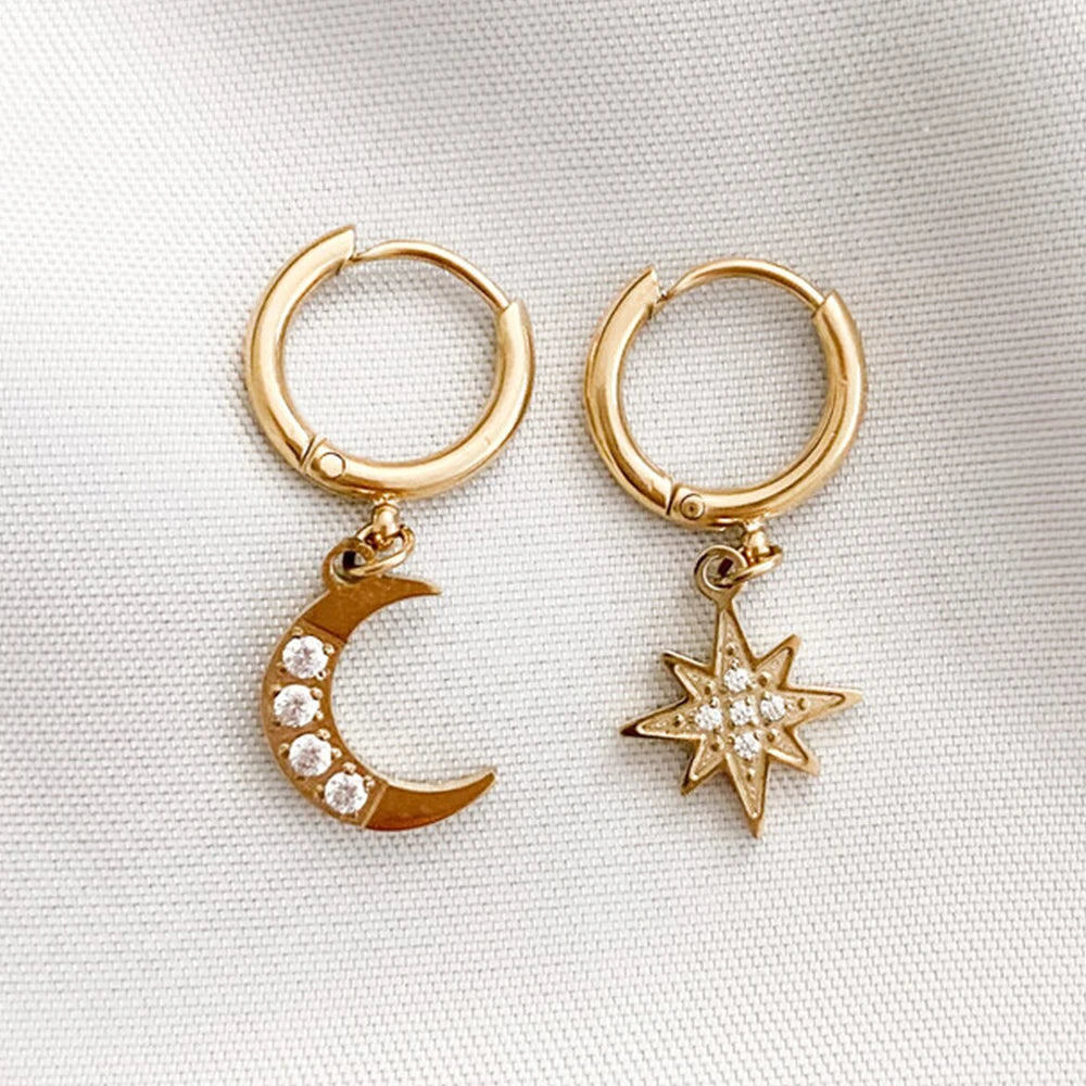 Rome Moon & Star Hoops